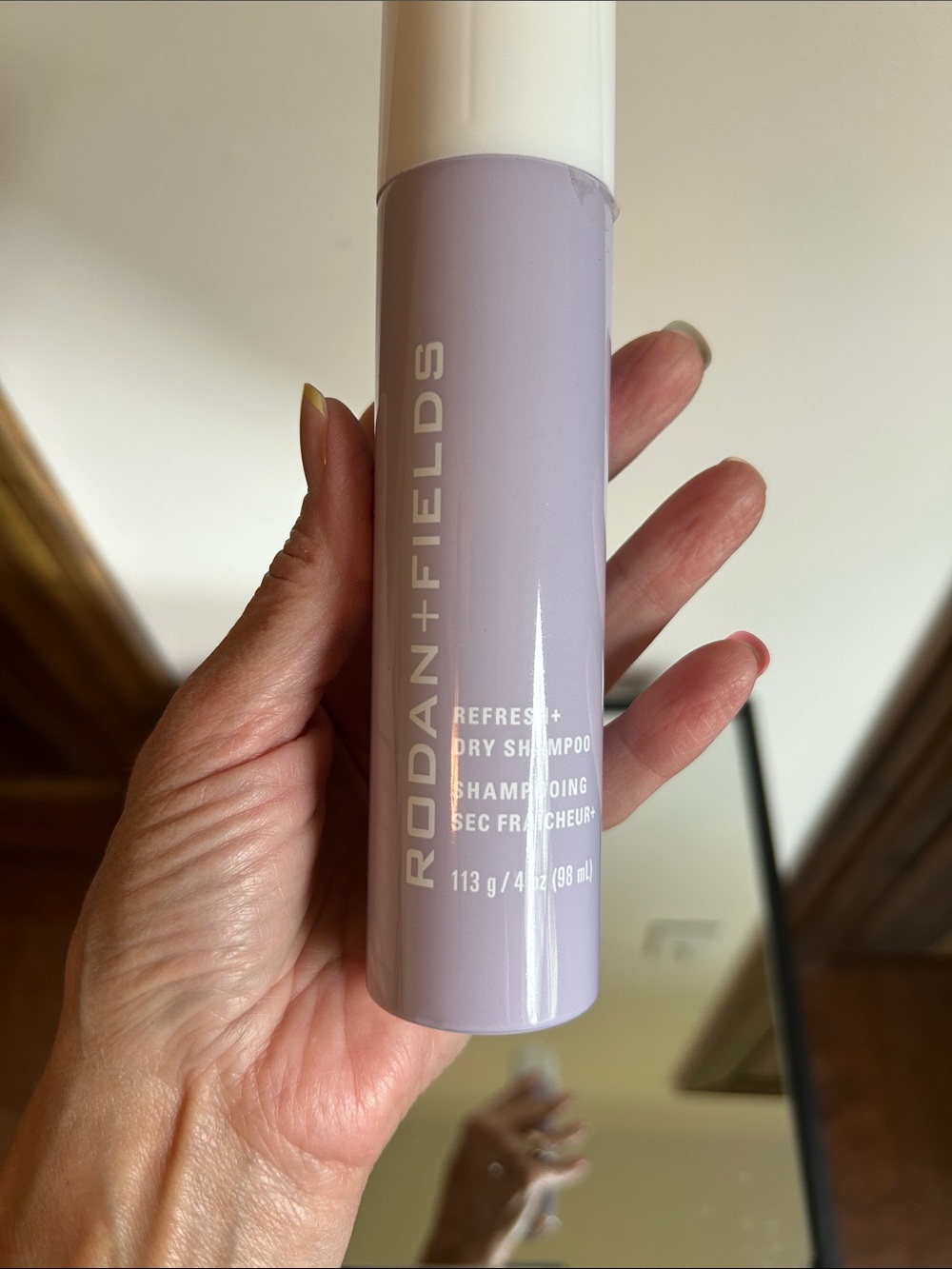 Rodan + Fields Lavender Cylindrical Dry Shampoo Can